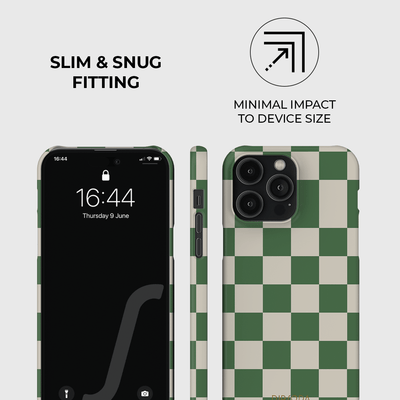 Green Checkers Phone Case