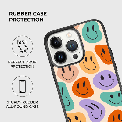 Happy Faces Rubber Phone Case