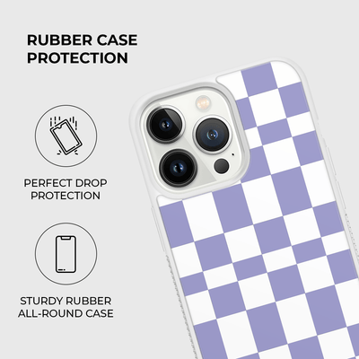 Mauve Checkers Rubber Phone Case