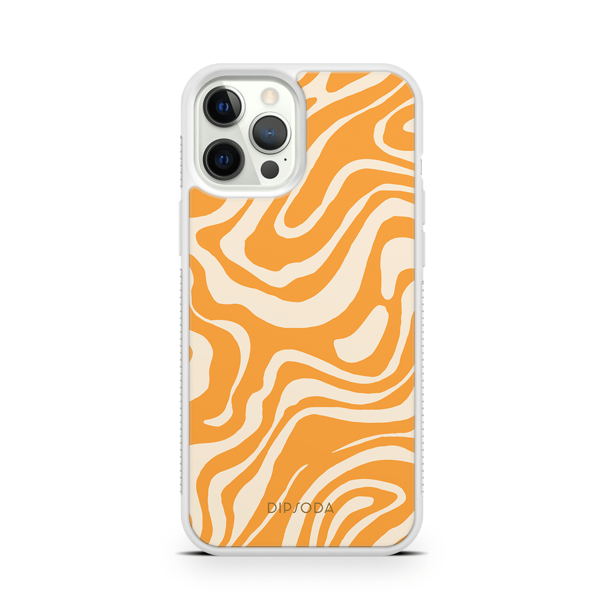 Orange Waves Rubber Phone Case